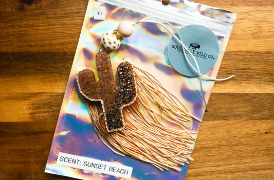 Soulful Air Freshener: Mini Cactus Brown/Tan (Scent: Sunset Beach)