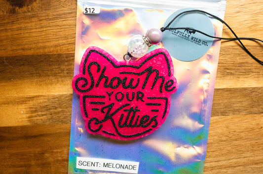 Soulful Air Freshener: "Show Me Your Kitties" Black/Pink (Scent: Melonade)