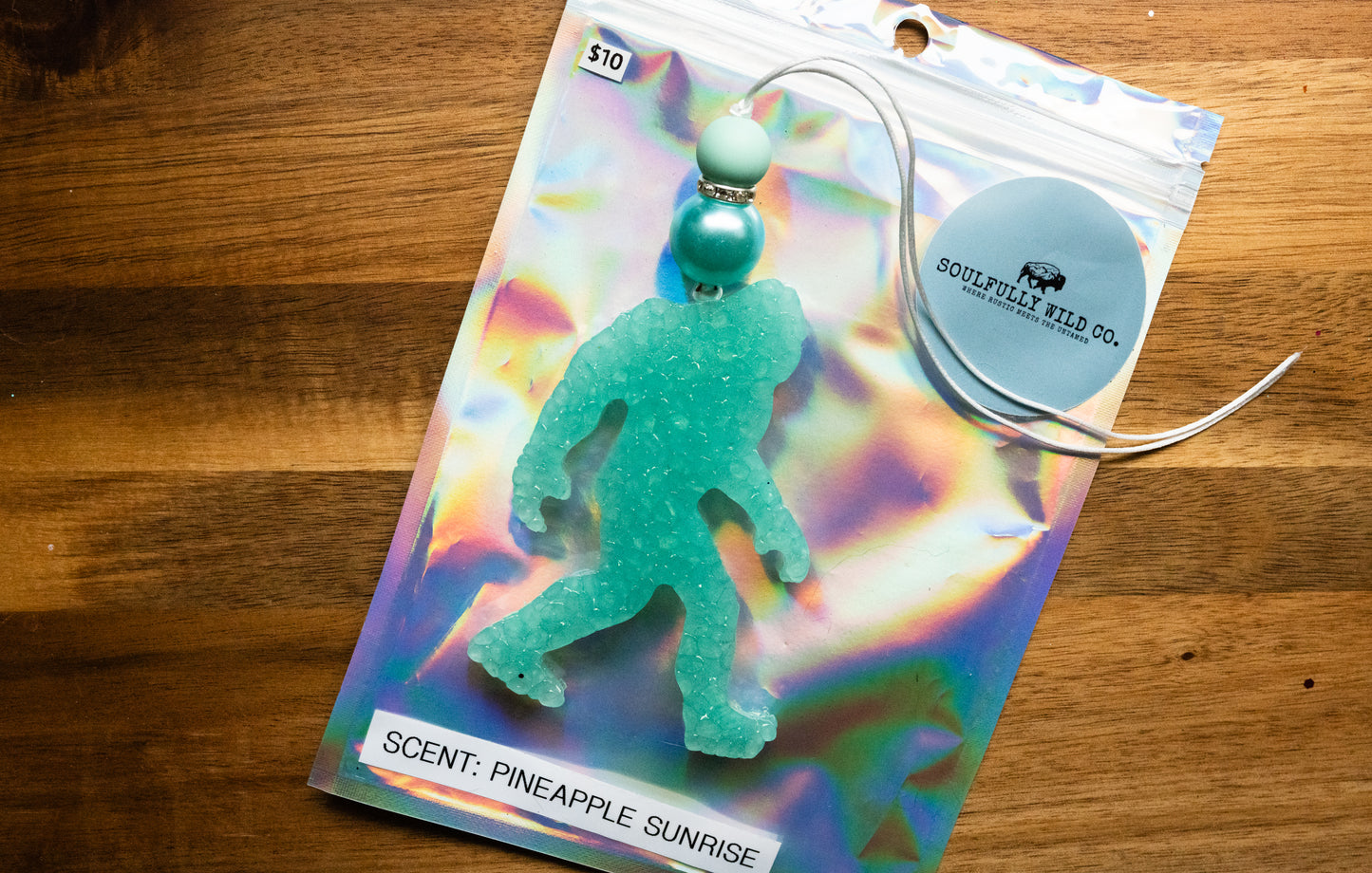 Soulful Air Freshener: Sasquatch Teal (Scent: Pineapple Sunrise)