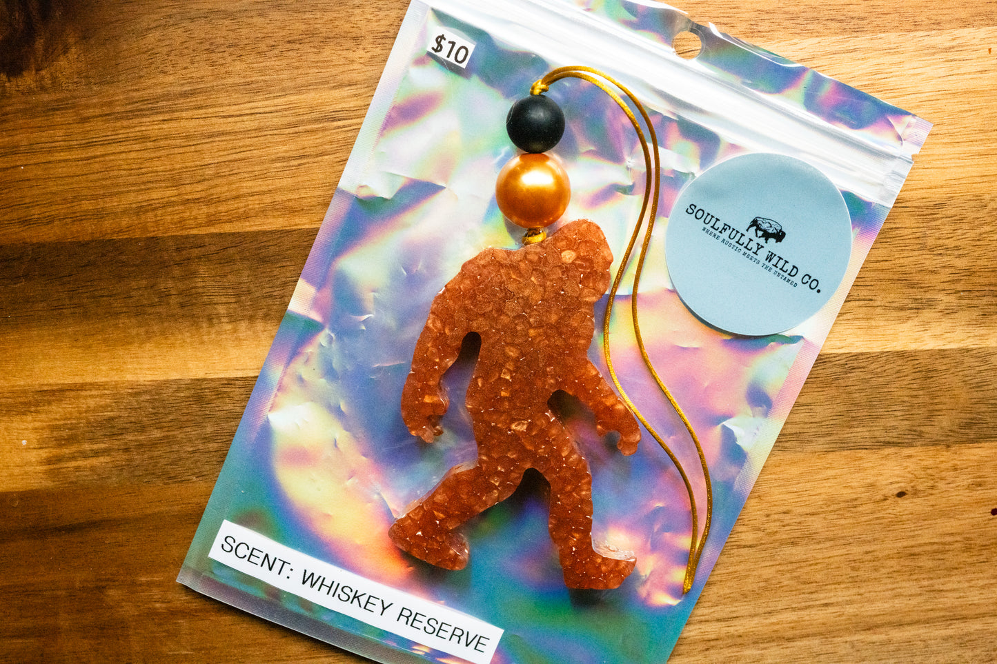 Soulful Air Freshener: Sasquatch Burnt Orange (Scent: Whiskey Reserve)
