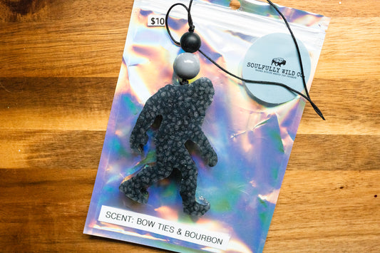 Soulful Air Freshener: Sasquatch Black (Scent: Bow Ties & Bourbon)