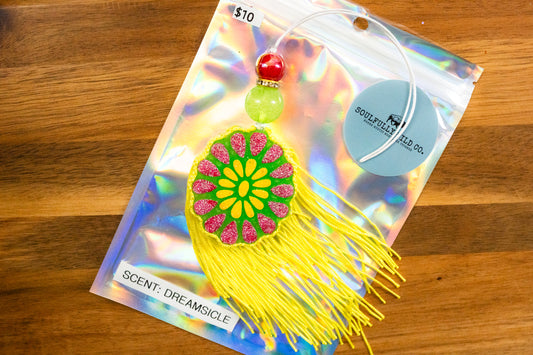 Soulful Air Freshener: Mini Concho Green, Yellow, Red (Scent: Dreamsicle)