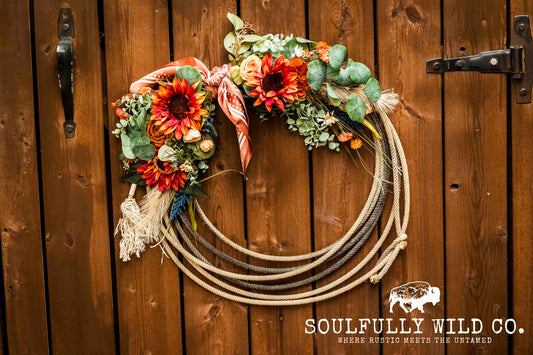Western Soulful Rope Wreath - Wildflower