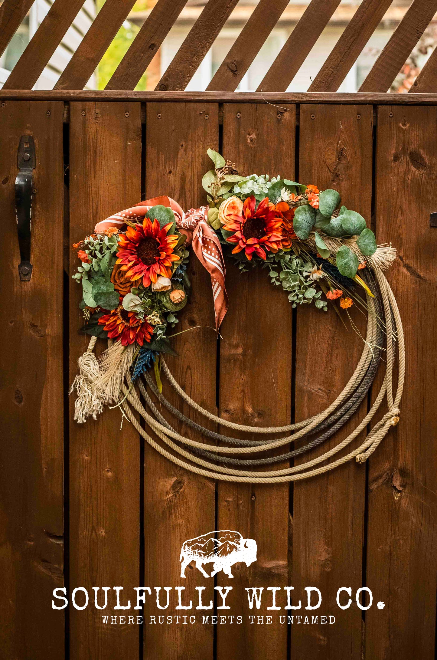 Western Soulful Rope Wreath - Wildflower