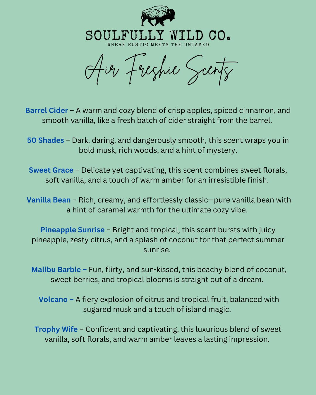 Soulful Air Freshener:  "Mama" with Lightning Bolt and Black Fringe