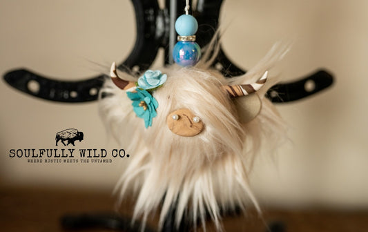 Travel Moo - Light Blonde, Blue/Turquoise Flowers