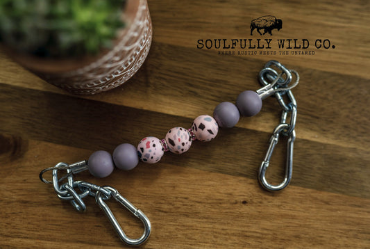 Soulful Equine Curb Strap - Purple, Pink Focal beads and spacers
