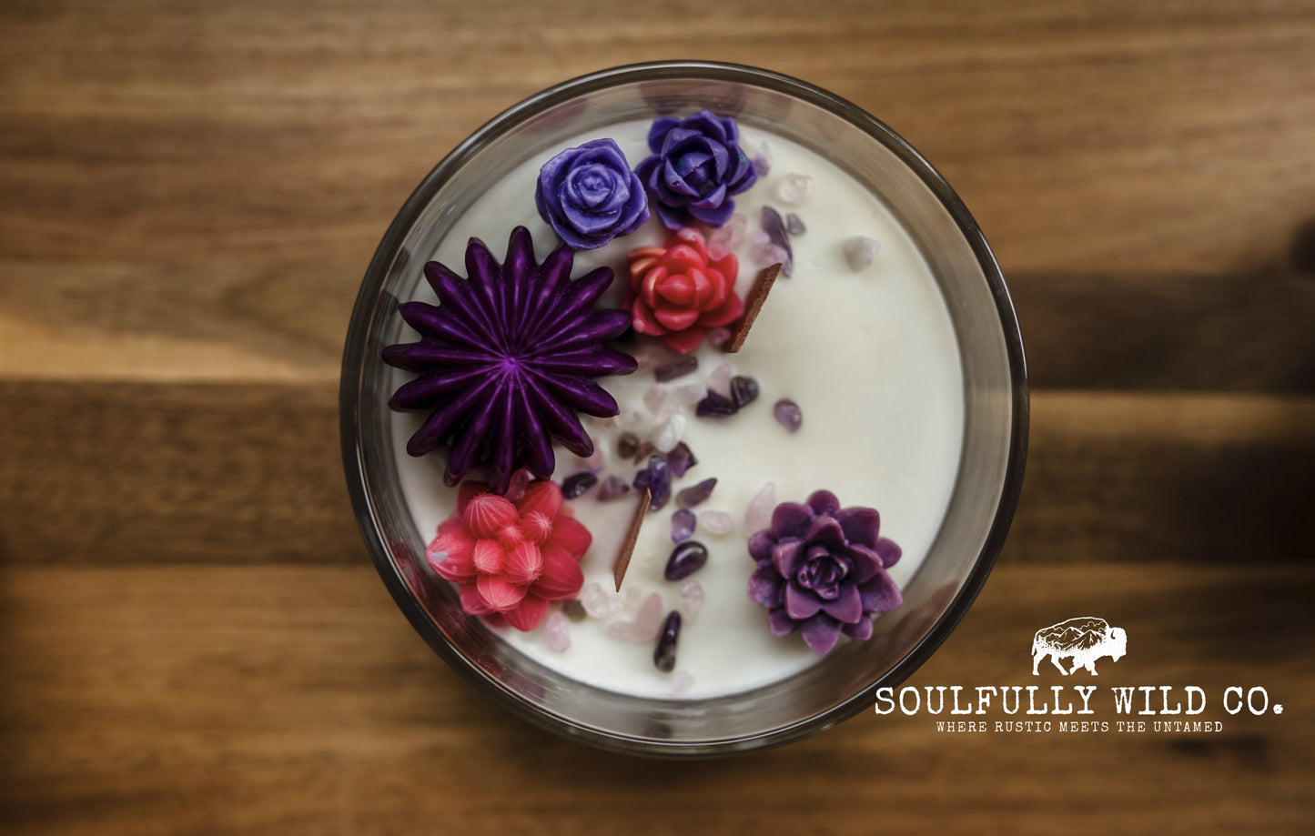 Soulful Handcrafted Soy Candles - Flannel (Purple & Pink)