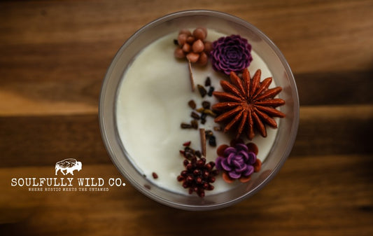 Soulful Handcrafted Soy Candles -Flannel (Brown and Purple)