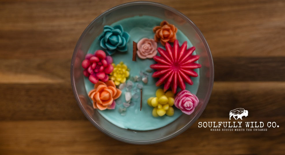 Soulful Handcrafted Soy Candles -Baja Cactus (Turquoise)