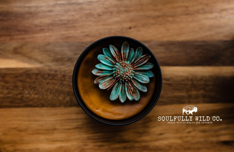 Soulful Handcrafted Soy Candles - Vanilla (Brown & Turquoise)