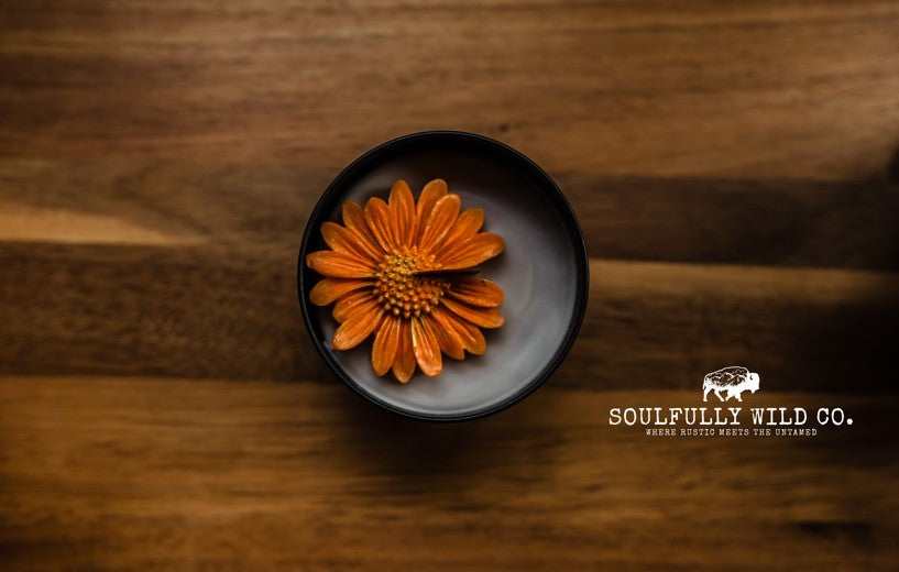 Soulful Handcrafted Soy Candles - Bitter Coffee (Orange & Gold/Grey)