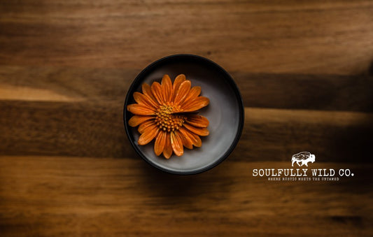 Soulful Handcrafted Soy Candles - Bitter Coffee (Orange & Gold/Grey)