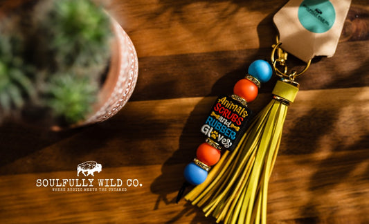Wild Soul Keychain - "Animals, Scrubs and Rubber Gloves"