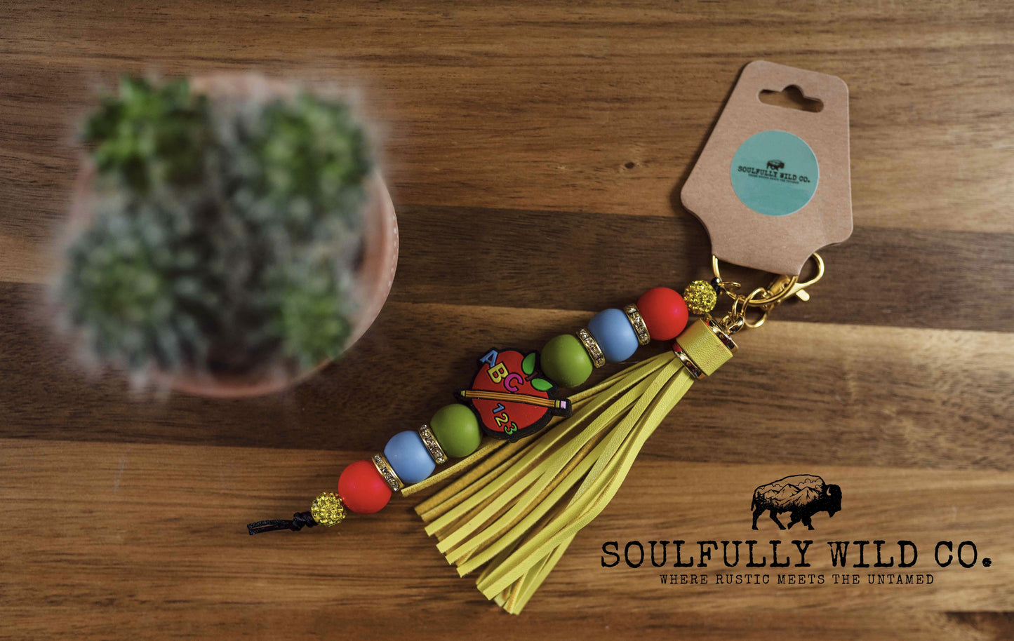 Wild Soul Keychain -  "ABC / 123" Apple