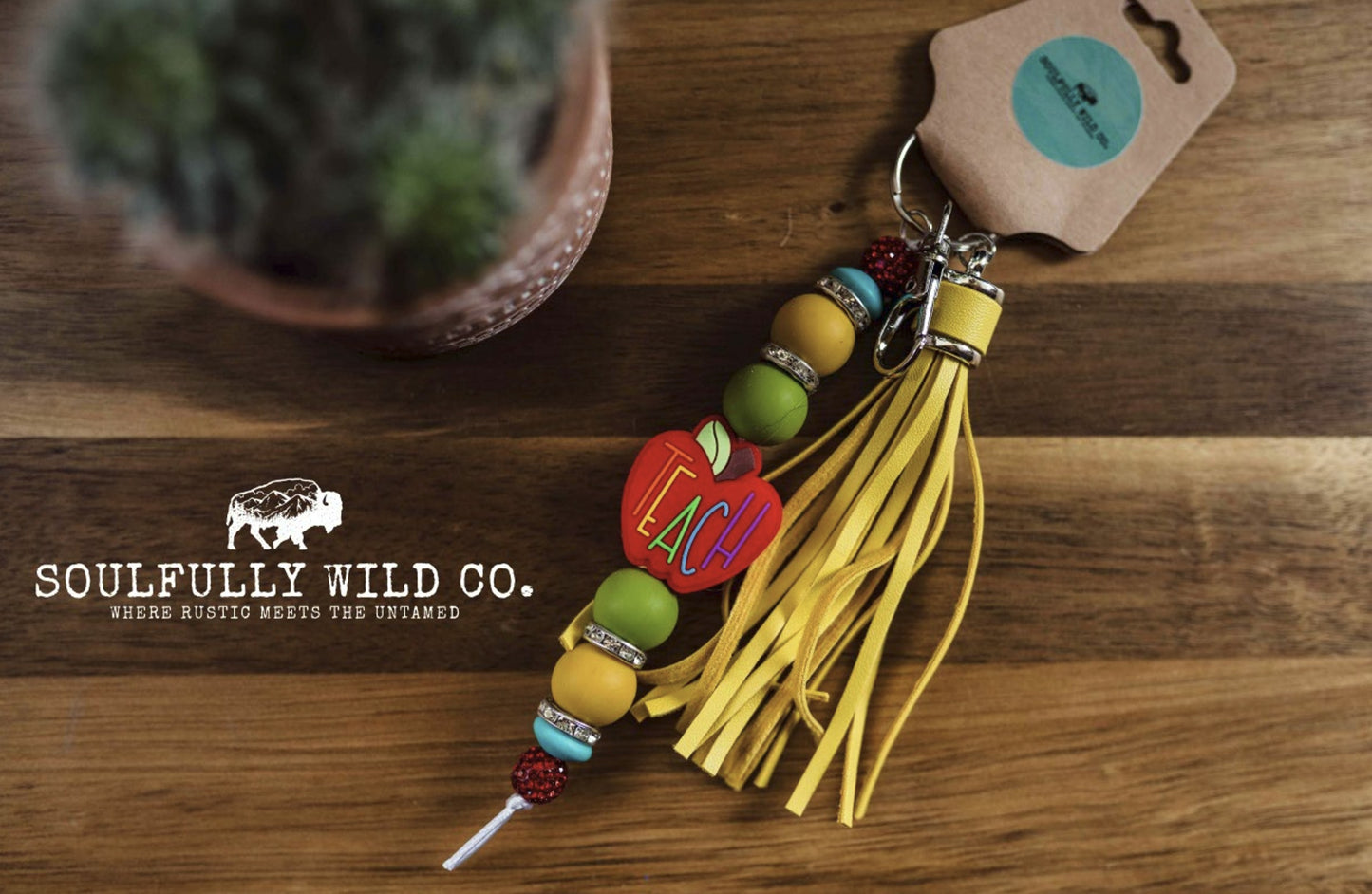 Wild Soul Keychain -  "Teach" Apple