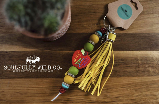 Wild Soul Keychain -  "Teach" Apple