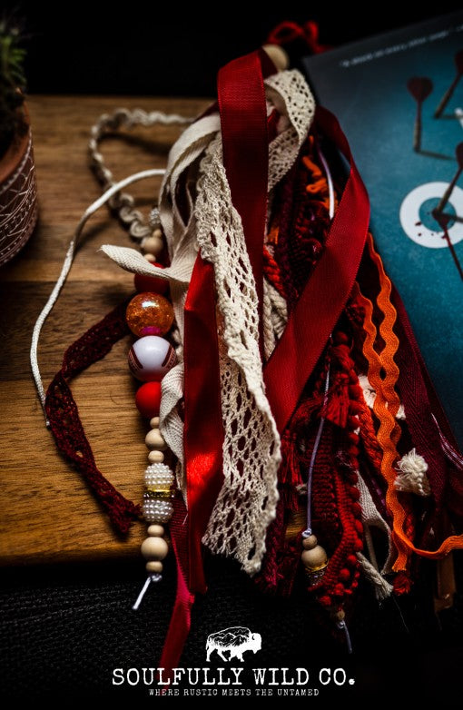 Soulful Bookmark Tassel - Fall (Red, Orange and white)