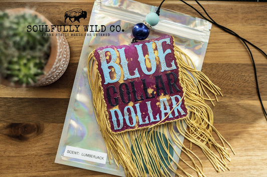 Soulful Air Freshener: "Blue Collar Dollar" Pink/Blue (Scent: Lumberjack)