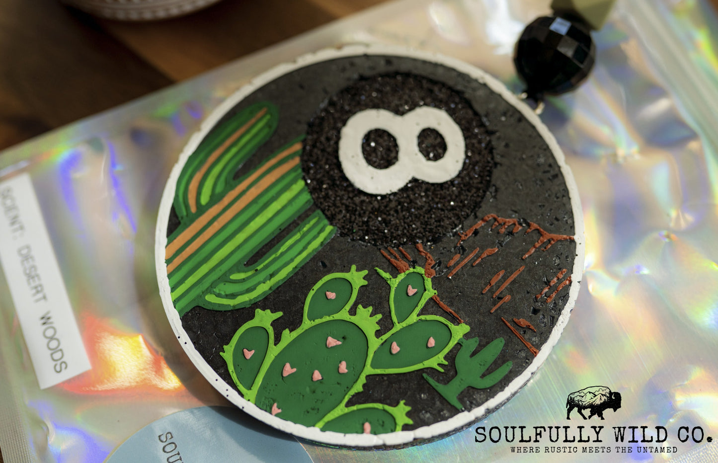 Soulful Air Freshener: 8 Ball, Black (Scent: Desert Woods)