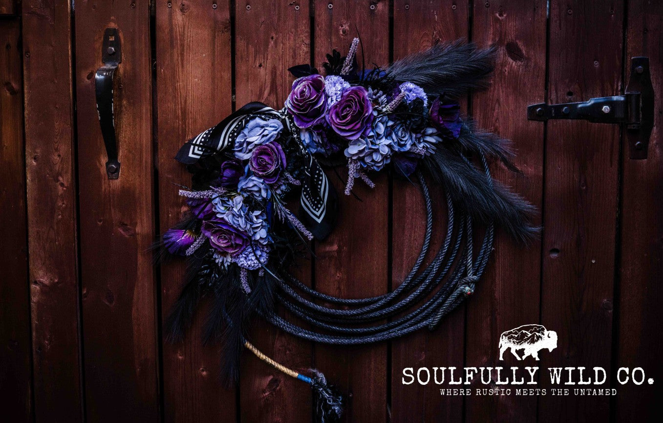 Western Soulful Rope Wreath - Black & Purple