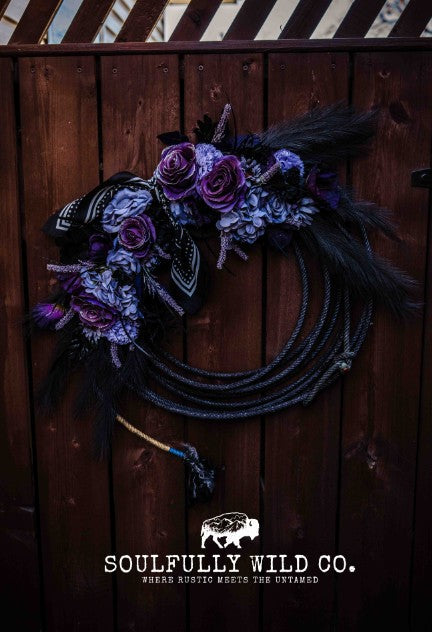 Western Soulful Rope Wreath - Black & Purple