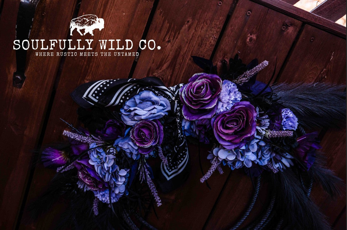 Western Soulful Rope Wreath - Black & Purple