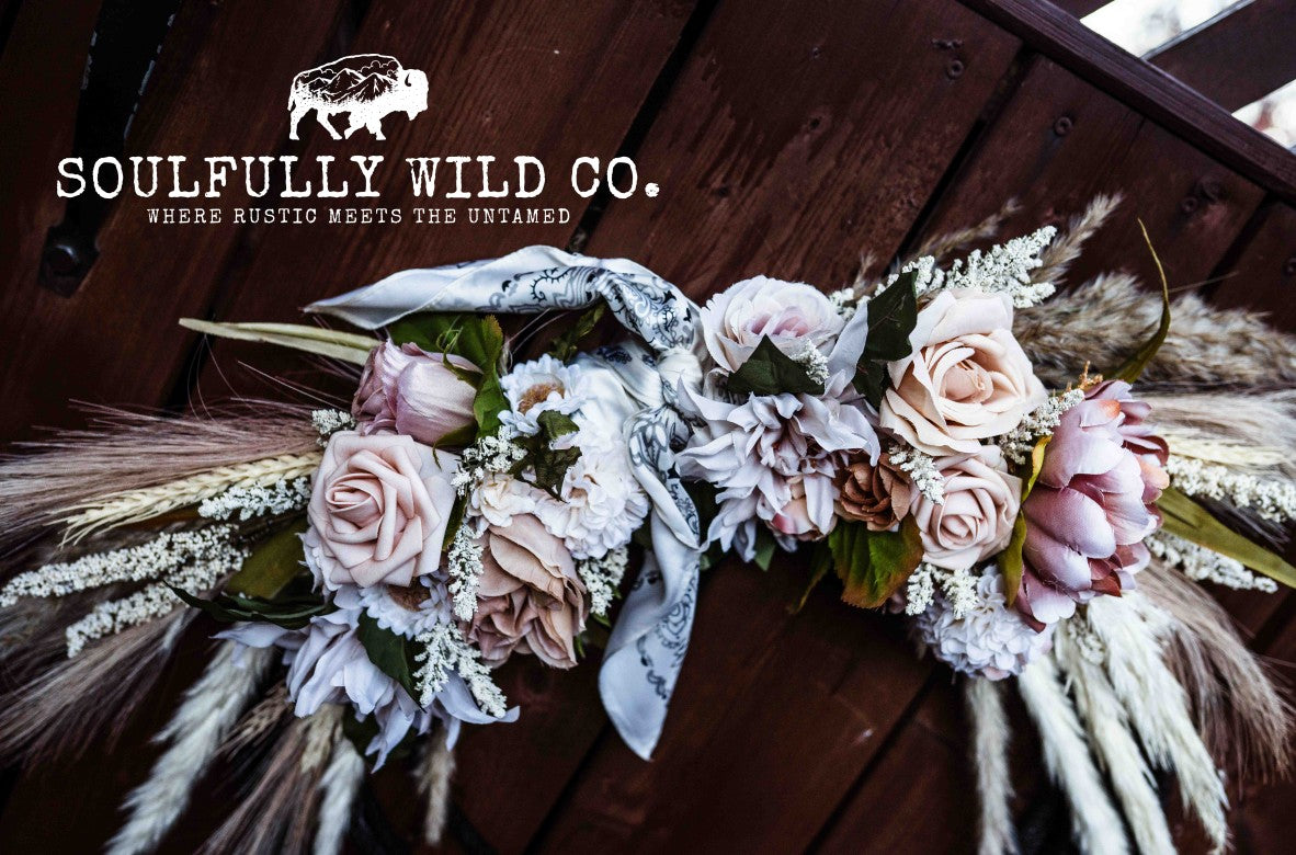 Western Soulful Rope Wreath - Neutral Boho with Black Rope