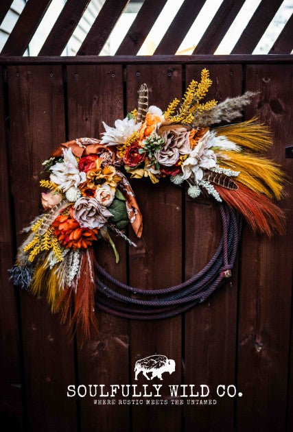 Western Soulful Rope Wreath - Fall Colours