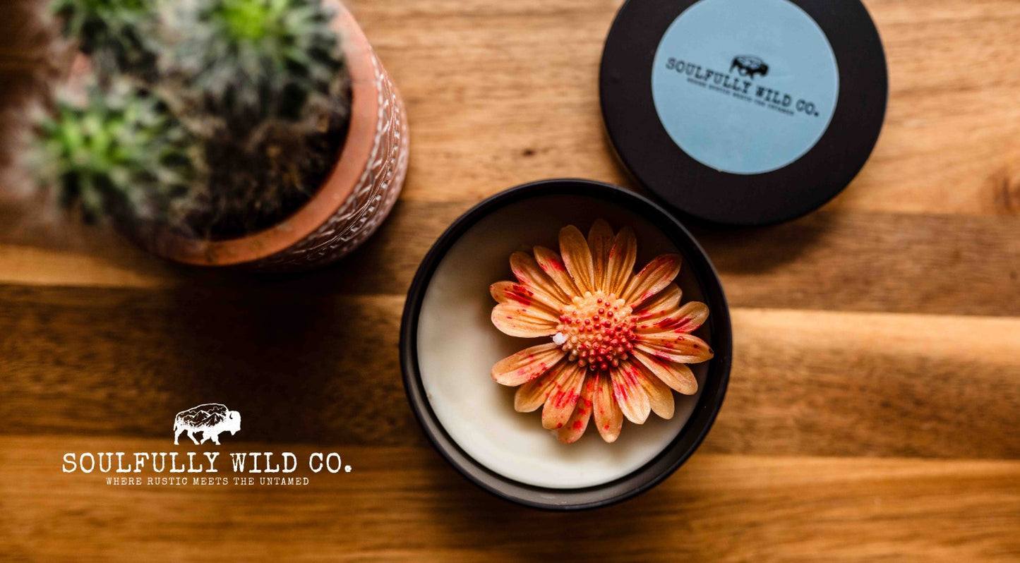 Soulful Handcrafted Soy Candles - Orange with Corral (Scent: Flannel)
