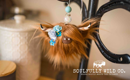 Travel Moo : TM25745 - Reddish Brown with Blue Flowers