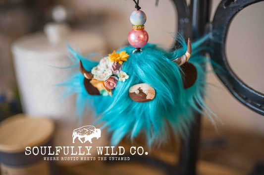 Travel Moo : TM25749 - Turquoise with Multi Coloured Flowers