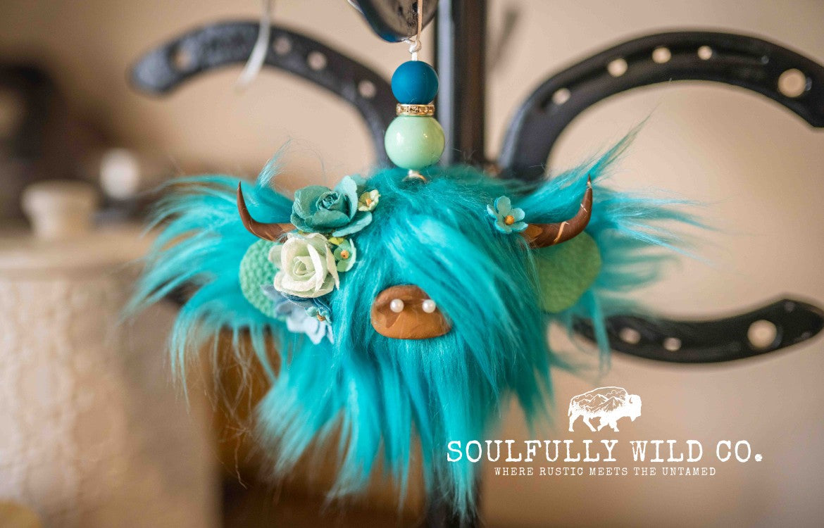 Travel Moo : TM25753 - Turquoise with Blue & Turquoise Flowers