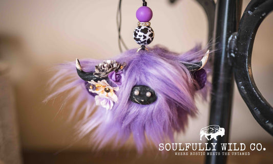 Travel Moo : TM25758 - Purple with Black and White, Off White, Purple Tone Flowers