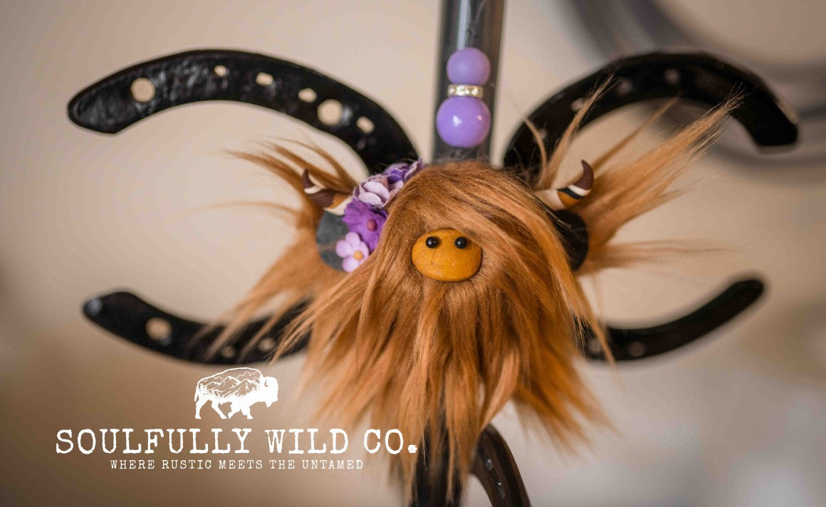 Travel Moo : TM25759 - Reddish Brown with Purple Flowers