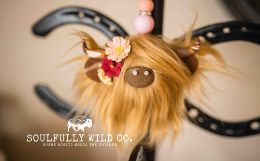 Travel Moo : TM25762 - Light Brown with Peach, Yellow and Red Flowers