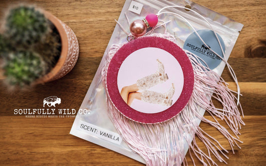 Soulful Air Freshener: Cowgirl Sparkle Cowboy Boots (Scent: Vanilla)