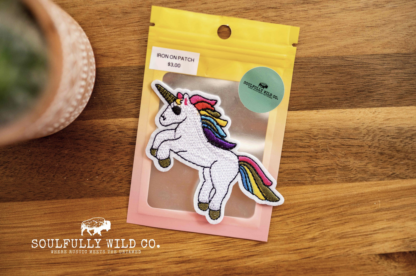 Iron On Patch - Unicorn Multi Coloured Mane and Tail