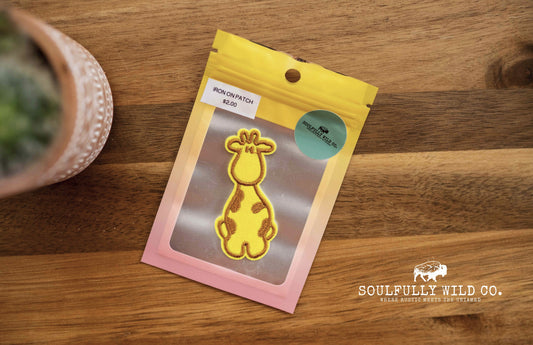 Iron On Patch - Yellow and Brown Giraffe