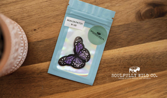 Iron On Patch - Small Purple Butterfly