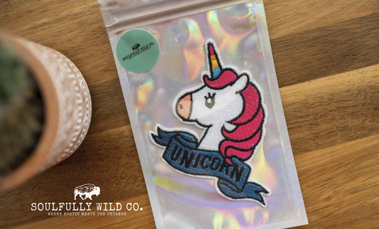 Iron On Patch -  Unicorn (Banner and Unicorn Head)