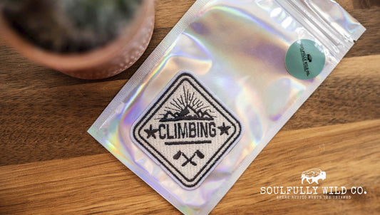 Iron On Patch - Climbing Patch - Off White