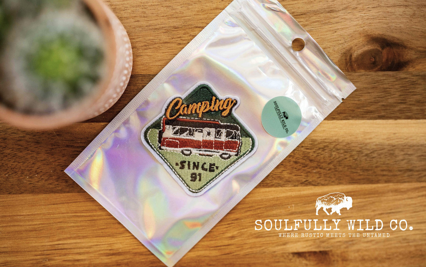 Iron On Patch - "Camping" Camper "Since '91