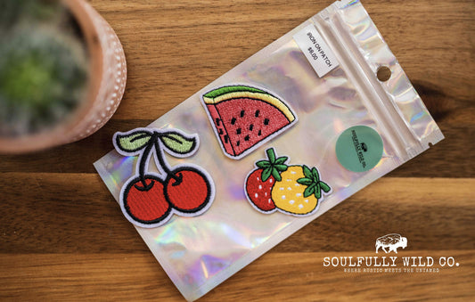 Iron On Patch - Cherries, Watermelon, Strawberries (3 pc)