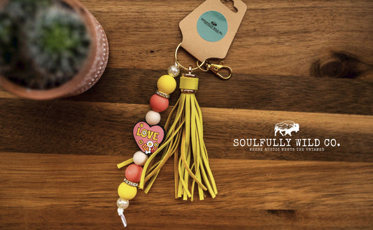 Wild Soul Keychain -  "Love" Hippy Heart