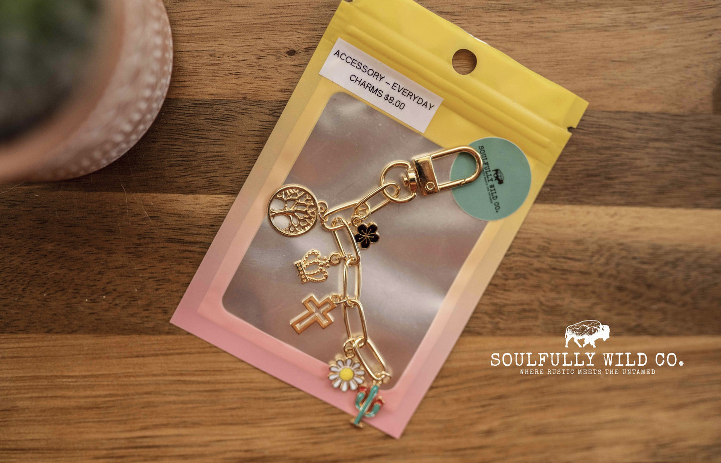 Everyday Charm - Crown, Cross, Daisy and Cactus