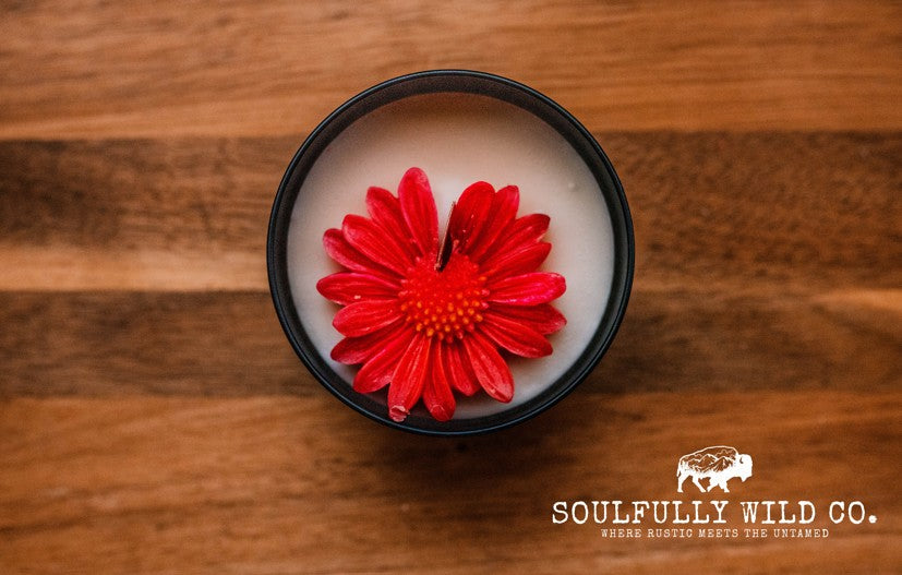Soulful Handcrafted Soy Candles - Red & Orange (Scent: Pink Lilac & Vanilla)