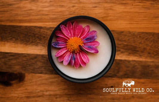 Soulful Handcrafted Soy Candles - Pink, Blue and Yellow (Scent: Pink Lilac & Vanilla)