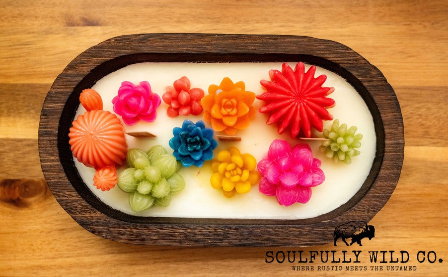 Soulful Handcrafted Soy Candles - Dough Bowl Multi Coloured
