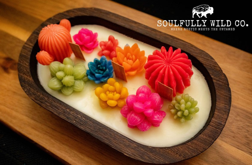Soulful Handcrafted Soy Candles - Dough Bowl Multi Coloured